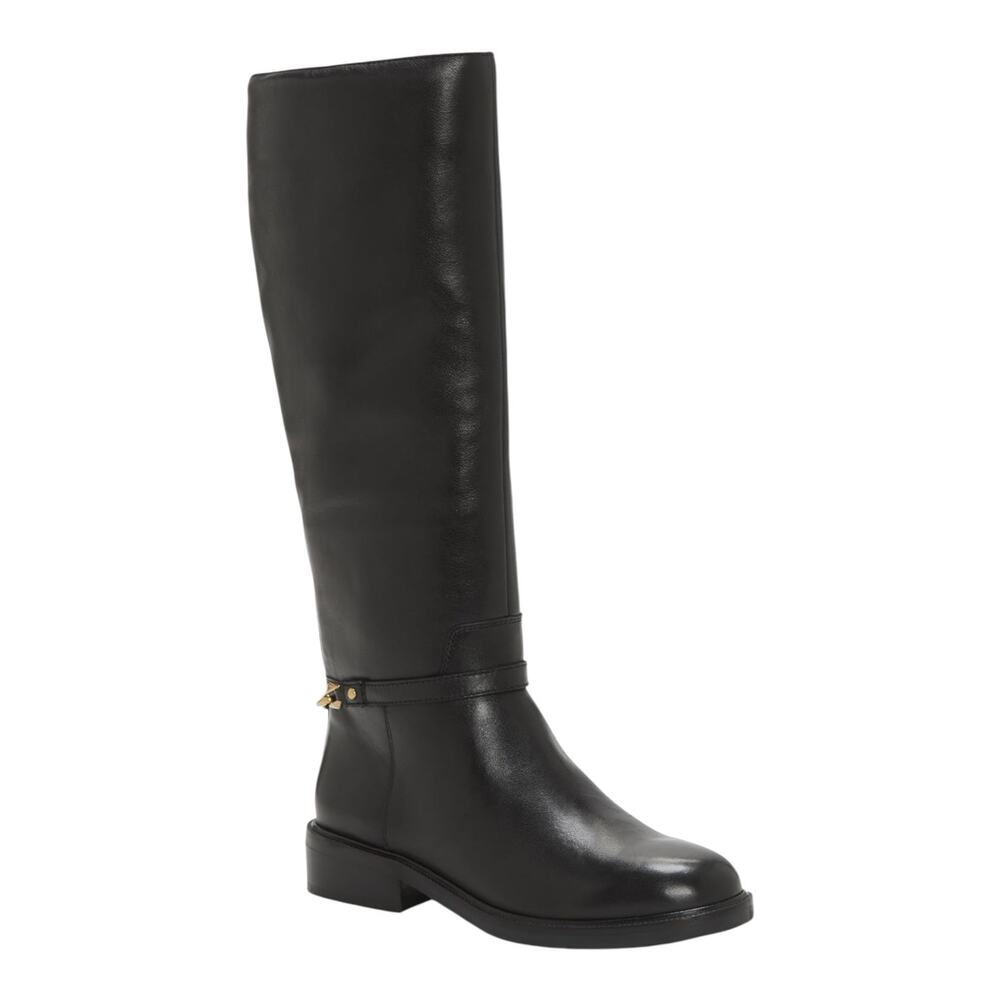 Vince Camuto Women's Adria Leather Wide Calf Tall Riding Boots Black Size 11